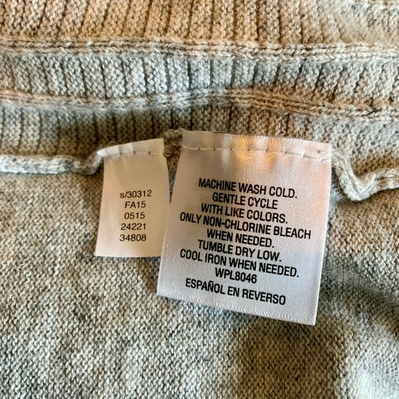 LN TASSO ELLA GRAY ZIP FRONT SWEATER. 2 FRONT POCKETS,  ELBOW PATCHES. CLASSIC♥️ - Picture 6 of 6